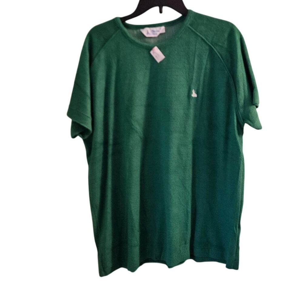 Vintage 70s Channel Mark Terry Cloth Shirt XL Green NWT Deadstock